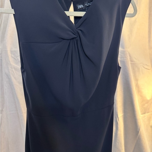 Zara NWT Black Sleeveless Twist From MiDI Dress Size S - Picture 4 of 9